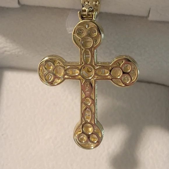 Moissanite Gold Cross Pendant